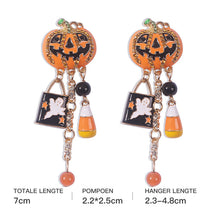 Afbeelding in Gallery-weergave laden, Pumpkin Ghost Creative Halloween-oorbellen met kwastjes
