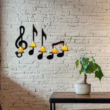 Afbeelding in Gallery-weergave laden, Zwarte Muzieknoot Wandkandelaar
