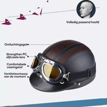 Afbeelding in Gallery-weergave laden, Motorfiets Harley PU-helm met bril
