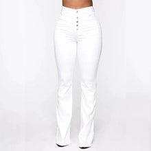 Afbeelding in Gallery-weergave laden, Bootcut jeans met hoge taille en gewassen knopen

