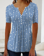 Afbeelding in Gallery-weergave laden, T-shirt med prickiga och V-ringad
