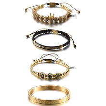 Afbeelding in Gallery-weergave laden, Zirkoon kroon combinatie vierdelige armbanden
