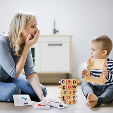 Afbeelding in Gallery-weergave laden, Houten leesblokken CVC Sight Words Game
