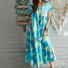 Afbeelding in Gallery-weergave laden, Jurk met ronde hals en bloemen
