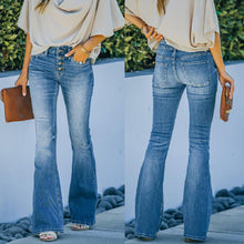 Afbeelding in Gallery-weergave laden, Vintage jeans met hoge taille en wijd uitlopende pijpen uit de jaren 70
