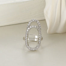 Afbeelding in Gallery-weergave laden, Geometrische diamanten open nagelring
