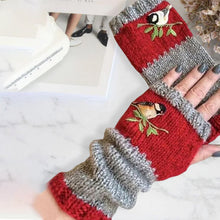 Afbeelding in Gallery-weergave laden, Warme geborduurde handschoenen met patchwork
