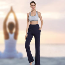 Afbeelding in Gallery-weergave laden, Yoga broeken met hoge taille en uitlopende pijpen voor dames
