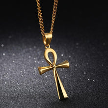 Afbeelding in Gallery-weergave laden, Stainless steel oude Egyptische kruis heren ketting
