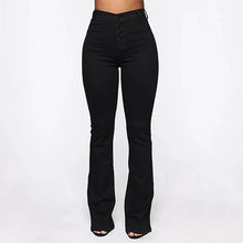 Afbeelding in Gallery-weergave laden, Bootcut jeans met hoge taille en gewassen knopen
