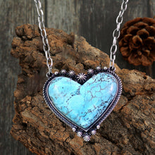 Afbeelding in Gallery-weergave laden, Boho Turkoois Hart Hanger Ketting
