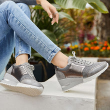 Afbeelding in Gallery-weergave laden, Wedge-sneakers met hoge hak voor dames
