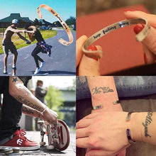 Afbeelding in Gallery-weergave laden, Innerlijke gegraveerde inspirerende manchet armband Bangle
