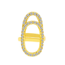 Afbeelding in Gallery-weergave laden, Geometrische diamanten open nagelring
