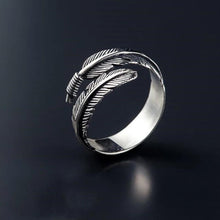 Afbeelding in Gallery-weergave laden, Vintage veren open ring
