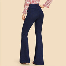 Afbeelding in Gallery-weergave laden, Dames Hoge Taille Wijde Benen Denim Jeans
