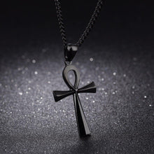 Afbeelding in Gallery-weergave laden, Stainless steel oude Egyptische kruis heren ketting
