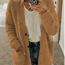 Afbeelding in Gallery-weergave laden, Dames pluche warme winter casual jas
