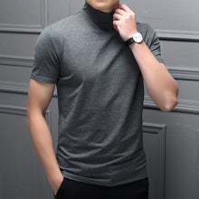Afbeelding in Gallery-weergave laden, Slim-fit T-shirt voor heren met opstaande kraag
