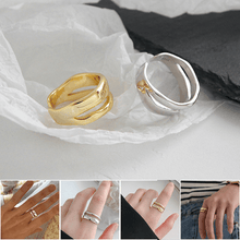Afbeelding in Gallery-weergave laden, Dubbele rij geometrische verstelbare ring
