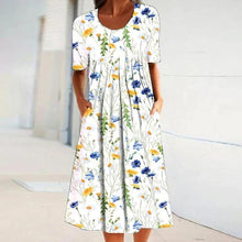 Afbeelding in Gallery-weergave laden, Voorverkoop>Casual jurk met ronde hals en print
