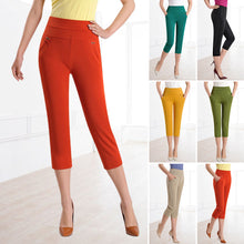 Afbeelding in Gallery-weergave laden, Women's Seven-point Pants High-waisted Elastic Casual Pants
