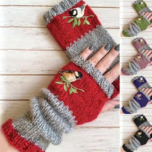 Afbeelding in Gallery-weergave laden, Warme geborduurde handschoenen met patchwork
