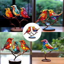 Afbeelding in Gallery-weergave laden, Birds on Branches Stained Glass Ornaments
