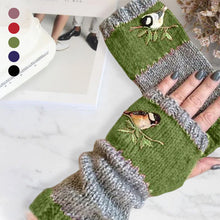 Afbeelding in Gallery-weergave laden, Warme geborduurde handschoenen met patchwork
