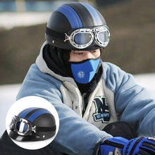 Afbeelding in Gallery-weergave laden, Motorfiets Harley PU-helm met bril
