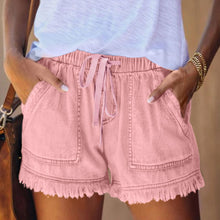 Afbeelding in Gallery-weergave laden, Elastische denim short met hoge taille
