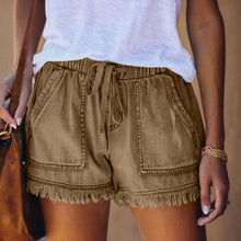 Afbeelding in Gallery-weergave laden, Elastische denim short met hoge taille

