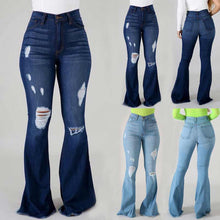Afbeelding in Gallery-weergave laden, Verscheurde uitlopende broek met hoge taille
