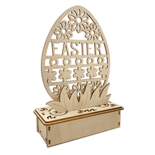 Afbeelding in Gallery-weergave laden, Houten doe-het-zelf-ornament in eivorm
