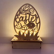 Afbeelding in Gallery-weergave laden, Houten doe-het-zelf-ornament in eivorm
