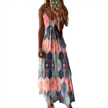 Afbeelding in Gallery-weergave laden, Mouwloze jurken met geometrische print voor dames
