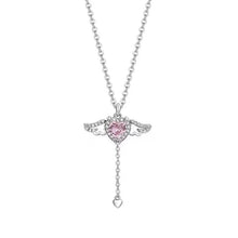 Afbeelding in Gallery-weergave laden, Roze engel vleugels ketting
