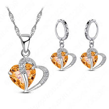 Afbeelding in Gallery-weergave laden, Hart Design Zirkoon Ketting Hanger Oorbellen Sets
