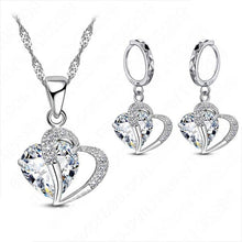 Afbeelding in Gallery-weergave laden, Hart Design Zirkoon Ketting Hanger Oorbellen Sets
