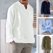 Afbeelding in Gallery-weergave laden, Men‘s Long-sleeved Linen Shirt
