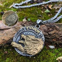 Afbeelding in Gallery-weergave laden, Roestvrijstalen Viking Wolf Fenrir-ketting
