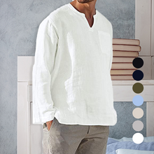 Afbeelding in Gallery-weergave laden, Men‘s Long-sleeved Linen Shirt
