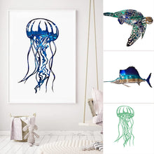 Afbeelding in Gallery-weergave laden, Metalen ornamenten voor zeedieren - cadeau voor natuurliefhebbers

