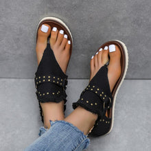 Afbeelding in Gallery-weergave laden, Dames Casual Denim Platte Sandalen met Rits
