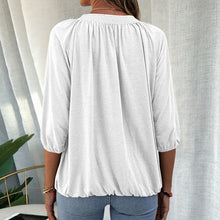 Afbeelding in Gallery-weergave laden, T-shirt met ronde hals en driekwart mouwen
