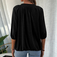 Afbeelding in Gallery-weergave laden, T-shirt met ronde hals en driekwart mouwen
