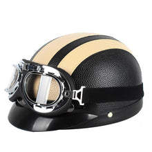 Afbeelding in Gallery-weergave laden, Motorfiets Harley PU-helm met bril
