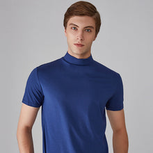 Afbeelding in Gallery-weergave laden, Slim-fit T-shirt voor heren met opstaande kraag
